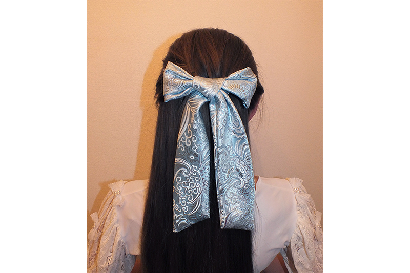 noeud pour les cheveux made in france bleu turquoise