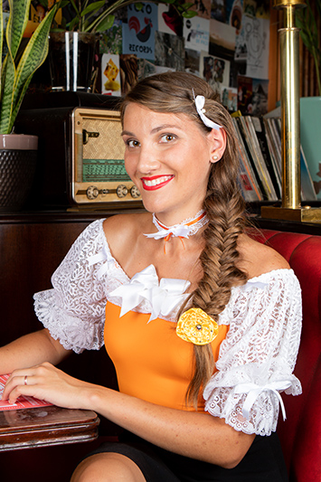 haut femme orange made in france