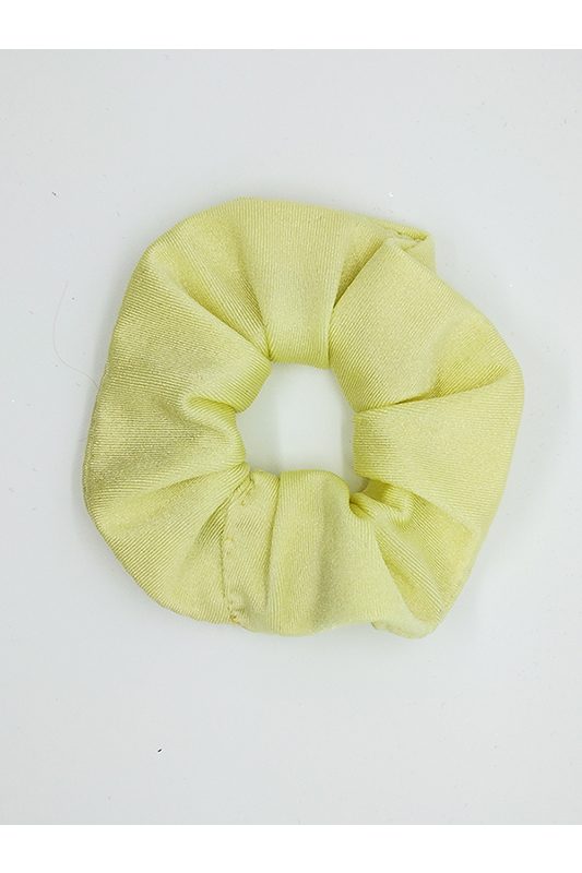 chouchou cheveux scrunchie made in france lycra jaune pâle