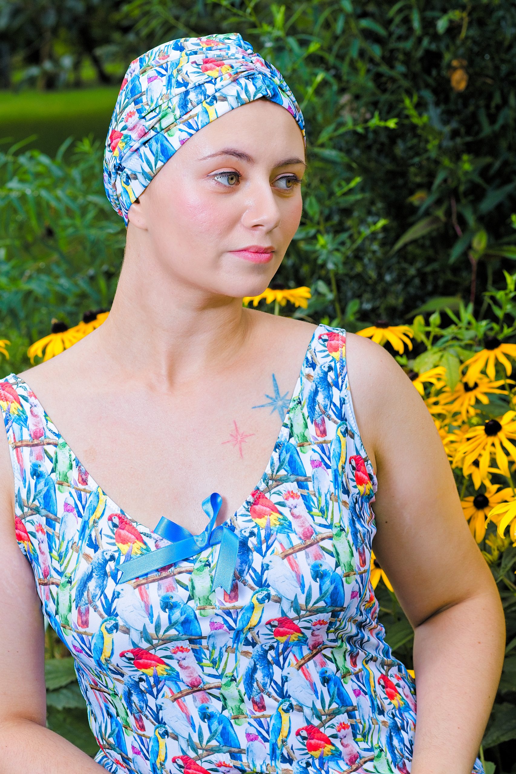 _MG_4383 turban bleu perroquets made in france