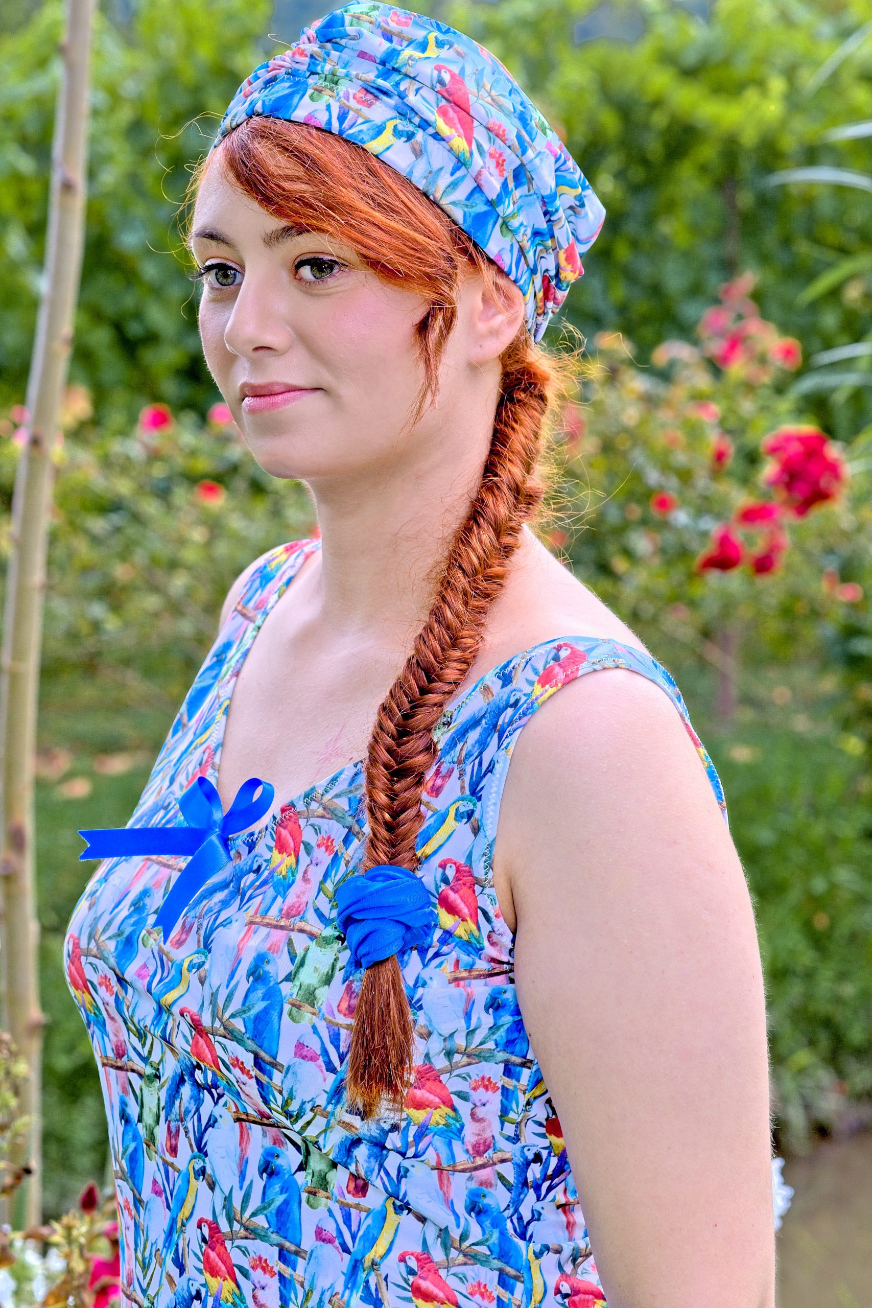 _MG_4459 turban bleu perroquets made in france