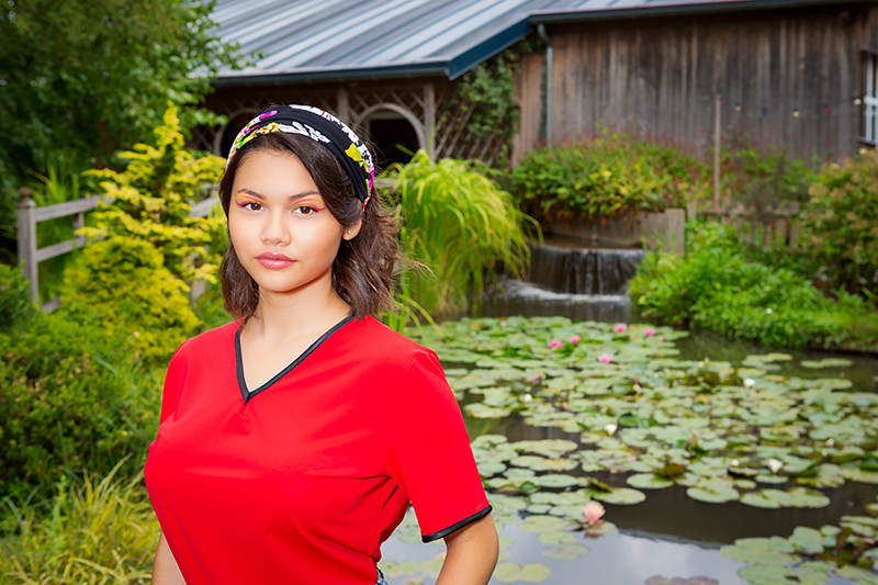 tee-shirt-femme-rouge-uni-made-in-france-encolure-v tee-shirt femme rouge uni fait main made in france