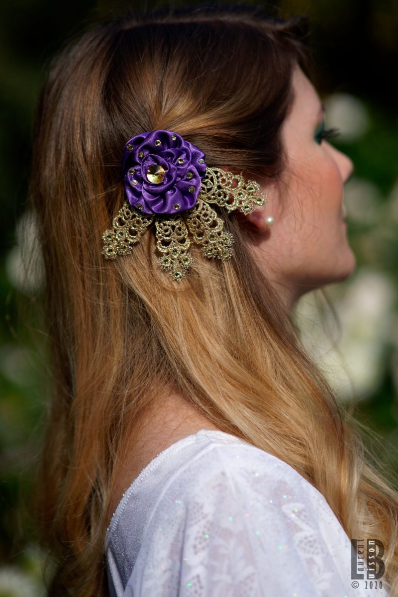 accessoire violet cheveux