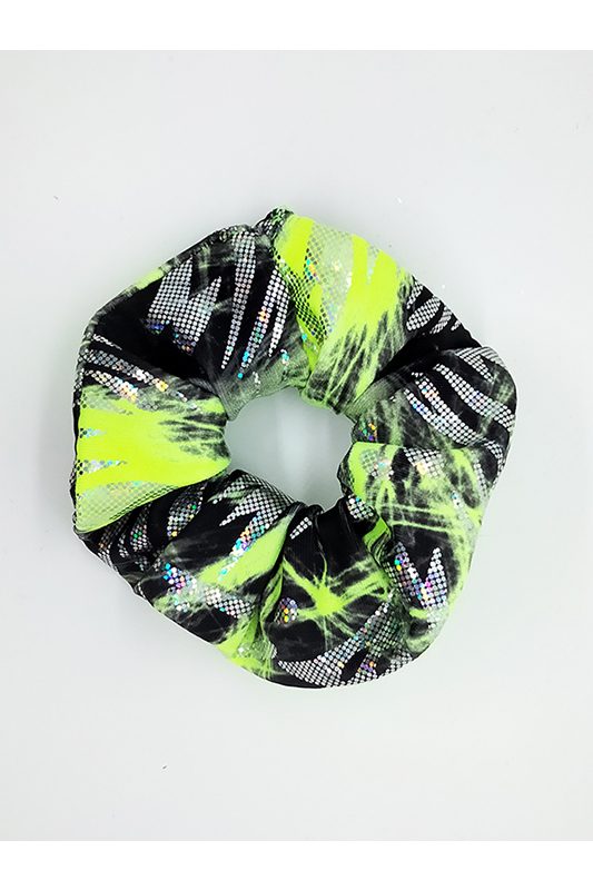 chouchou cheveux scrunchie made in france accessoire coiffure noir et jaune