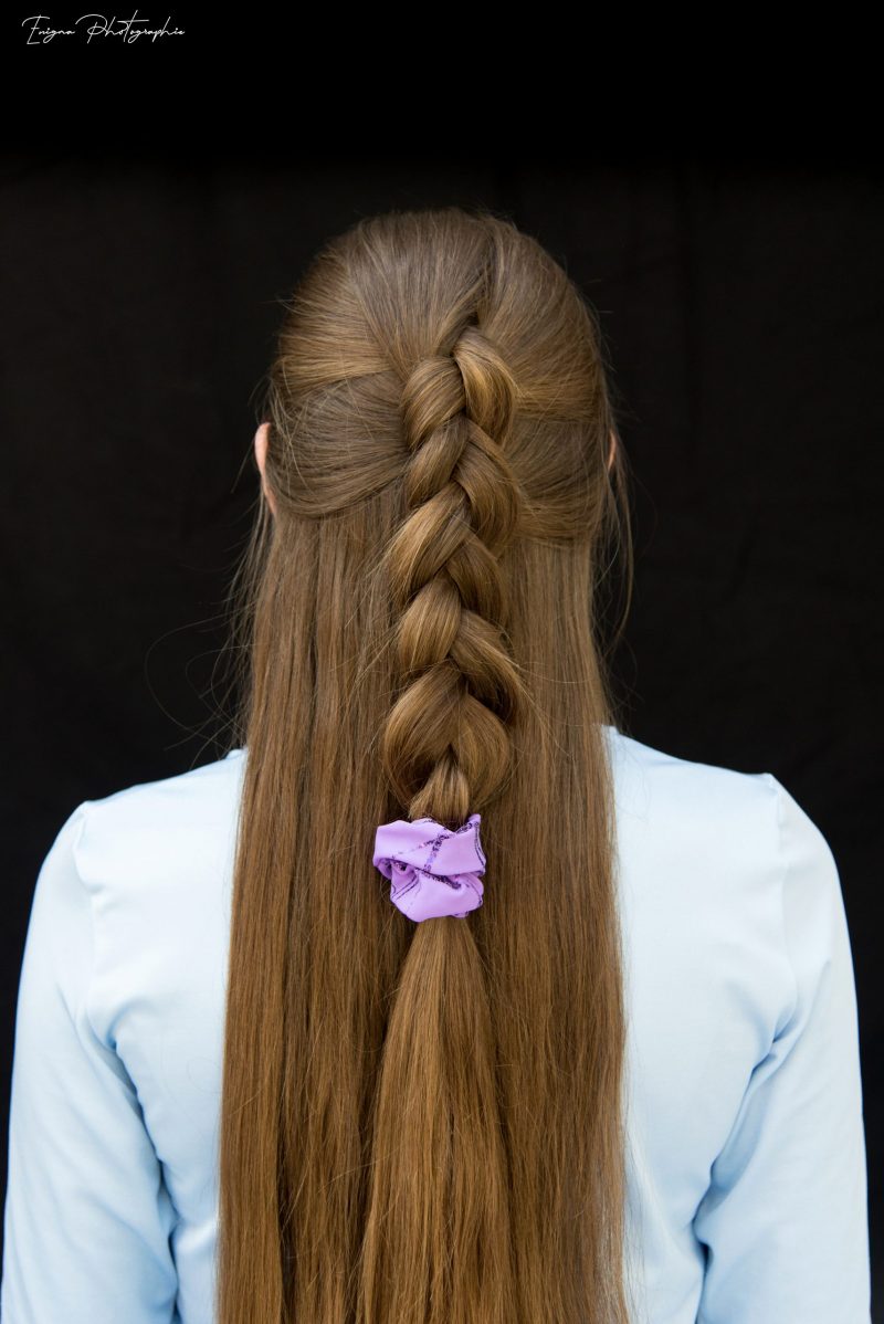 chouchou cheveux mauve