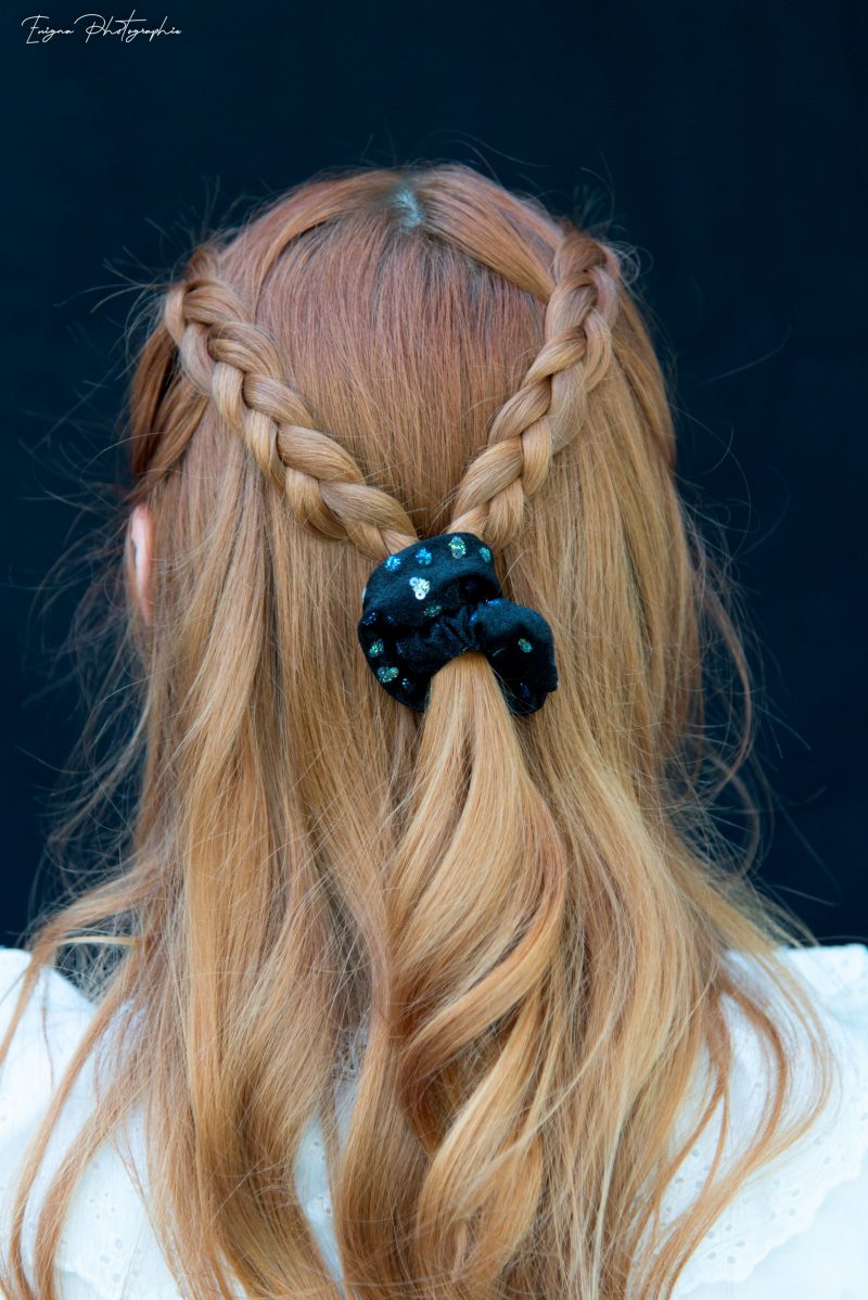 chouchou cheveux noir paillettes