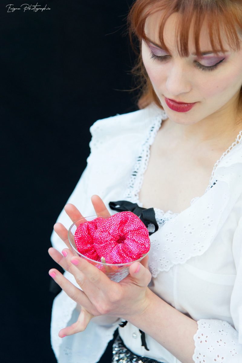 chouchou cheveux rouge