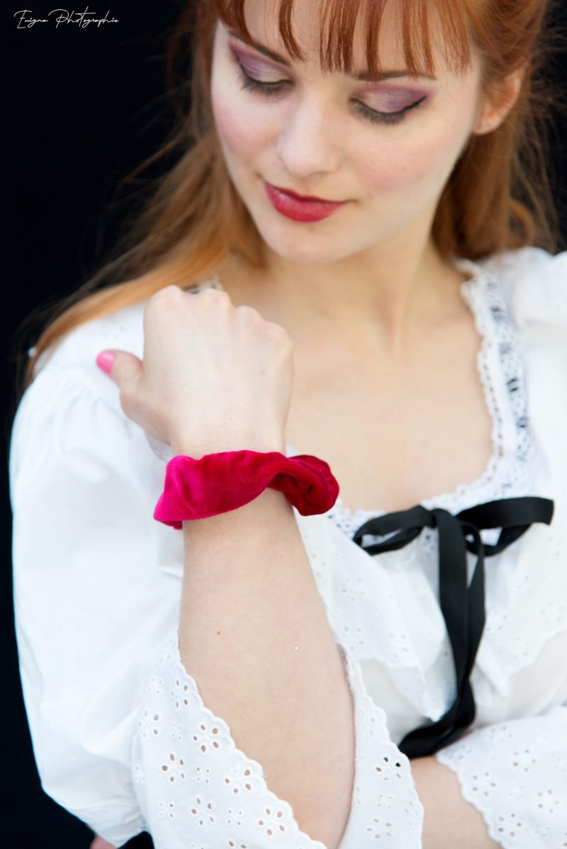 chouchou cheveux rouge