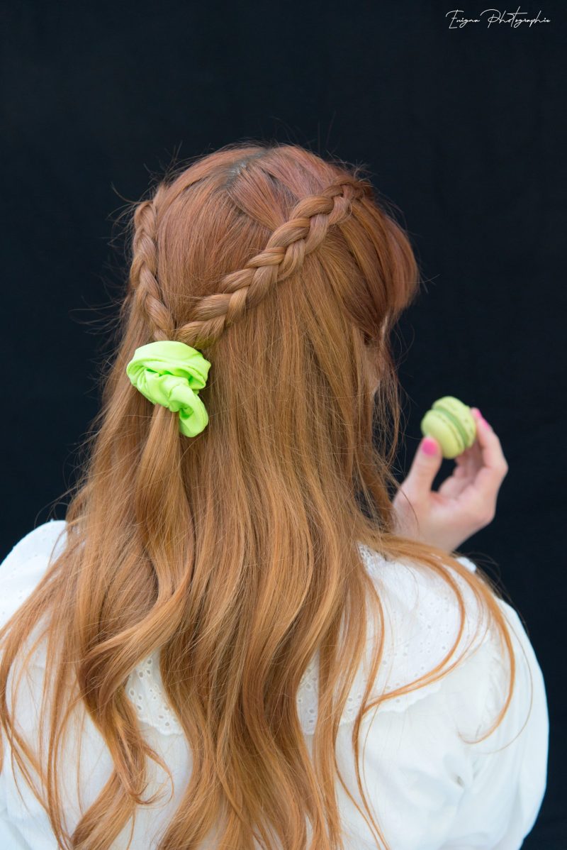 chouchou cheveux vert