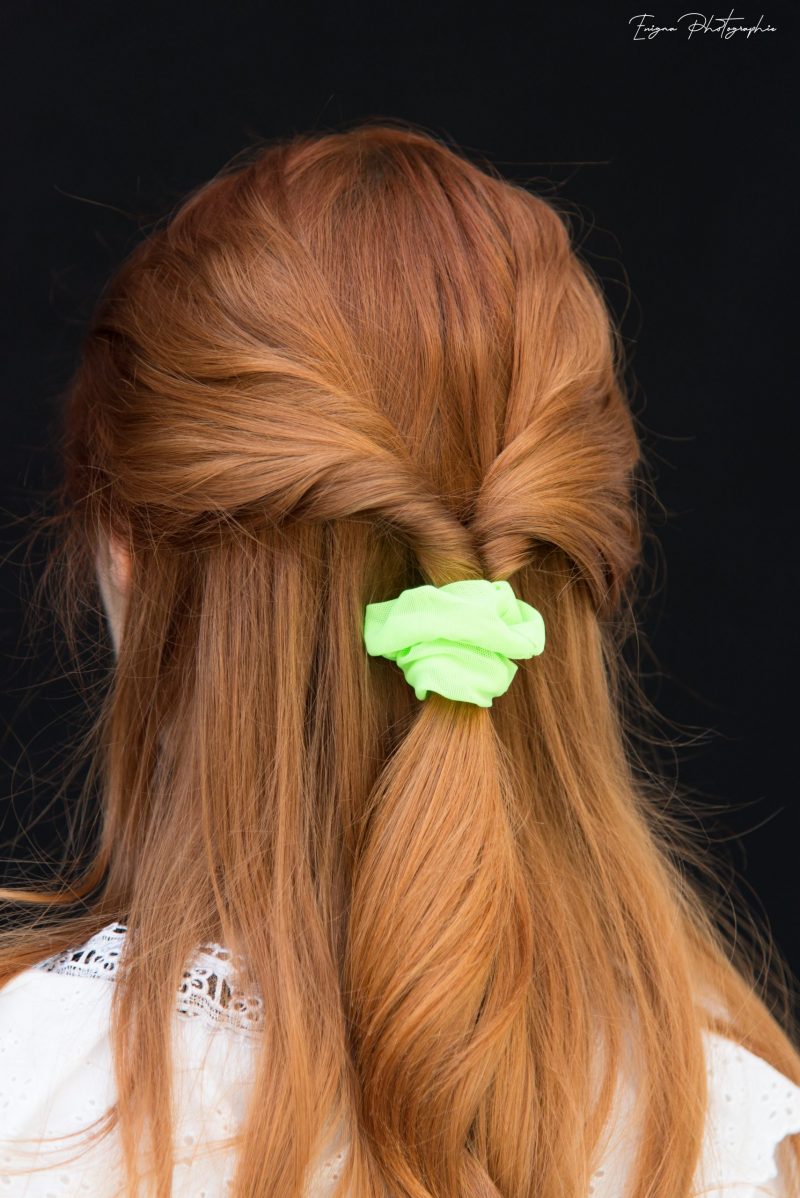 chouchou cheveux vert fluo