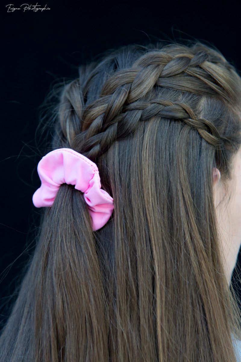 chouchou cheveux rose