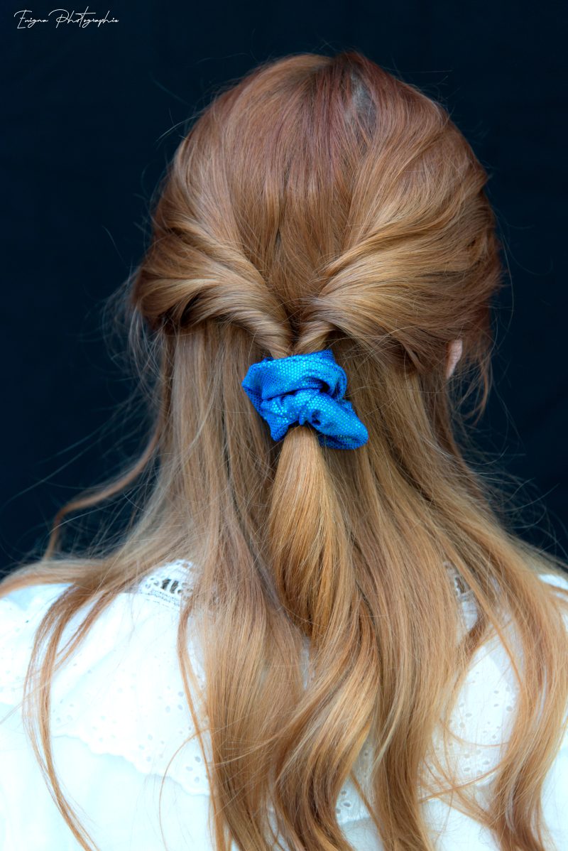 chouchou cheveux made in france bleu