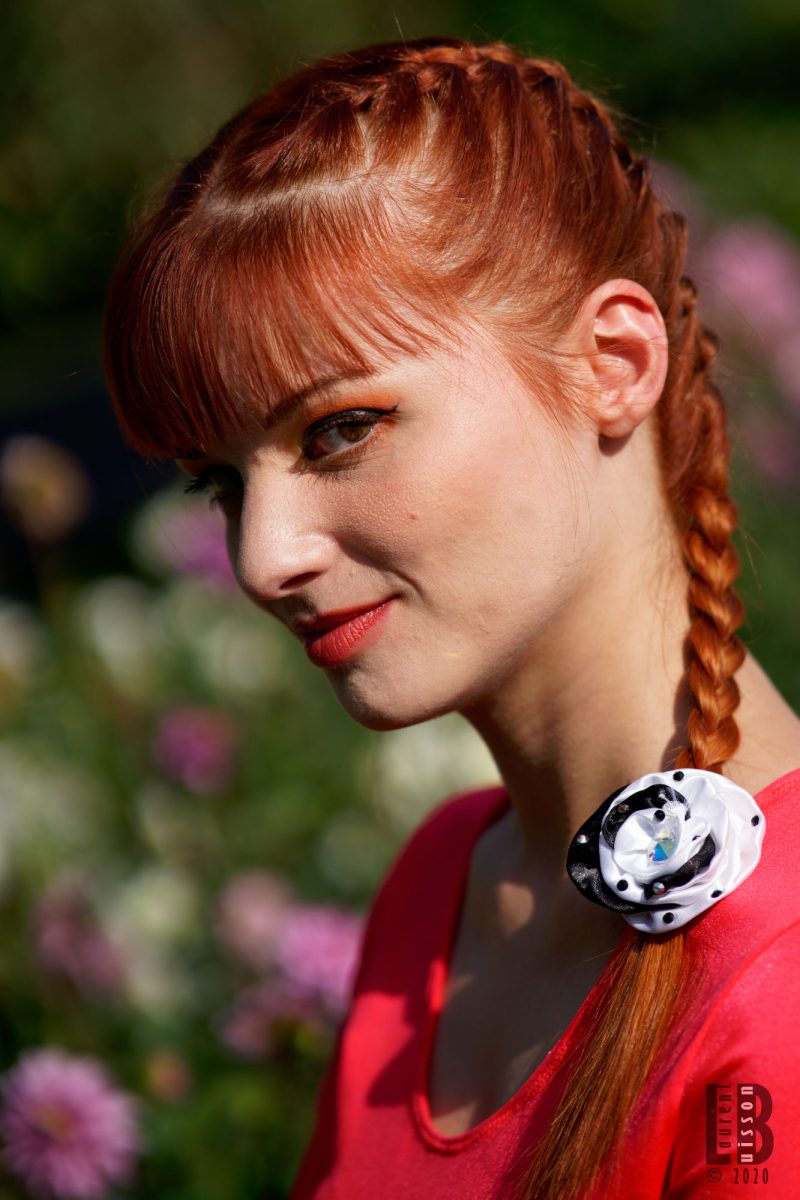 fleur pour cheveux noire et blanche made in france