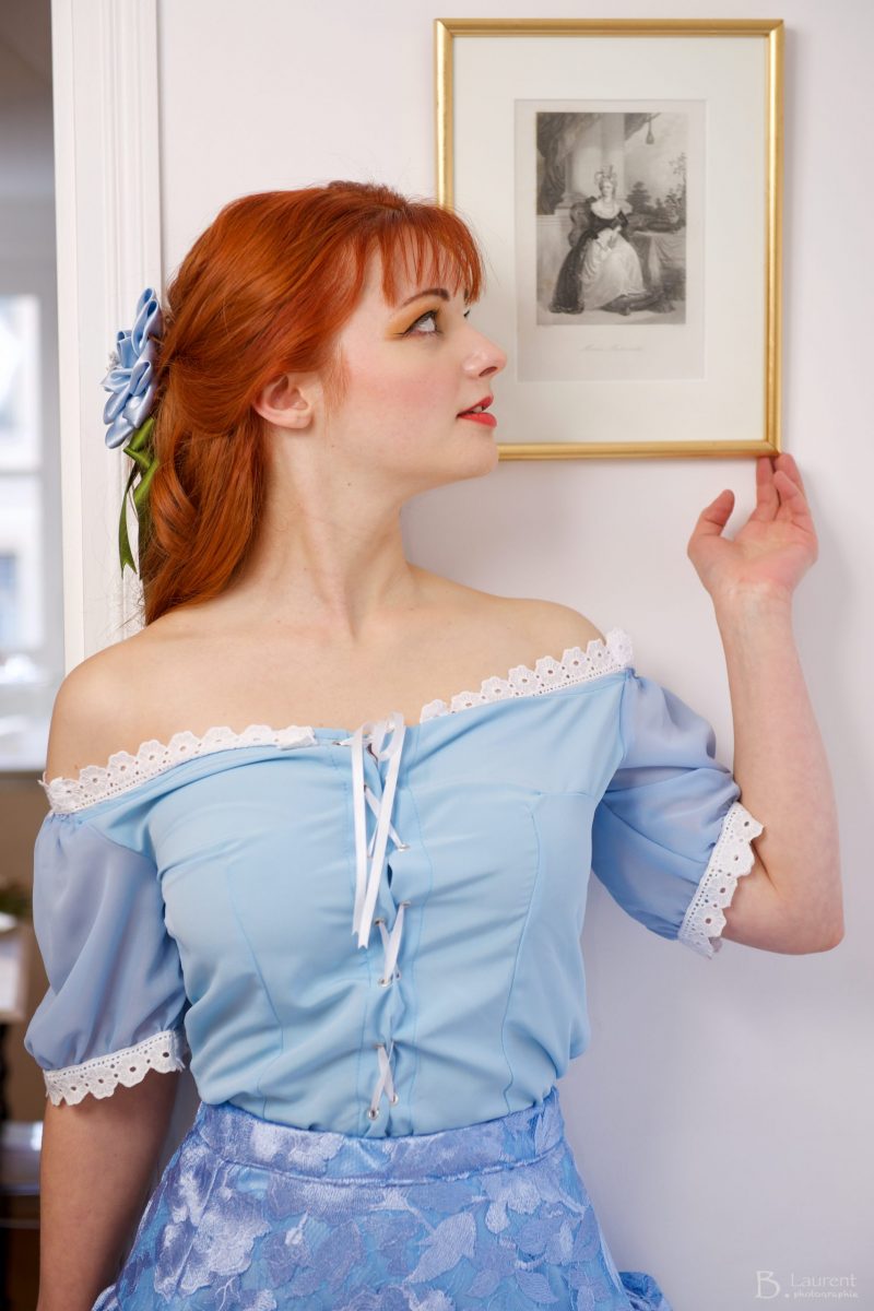 chemisier femme bleu ciel made in france