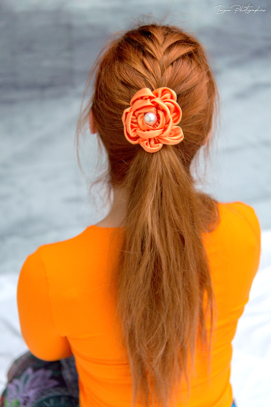 accessoire cheveux orange made in france