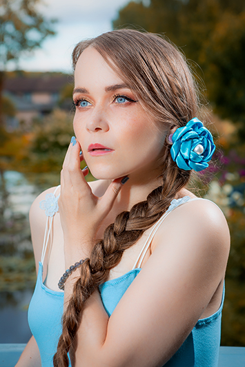 fleur cheveux turquoise made in france