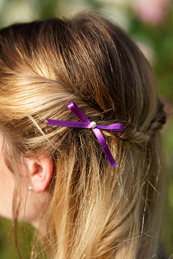 barrette cheveux violet made in france