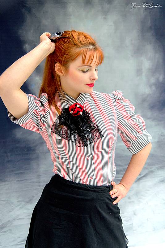 chemisier-raye-femme-rayures-made-in-france-haute-couture-alice-au-pays-des-merveilles chemisier rayures femme made in france