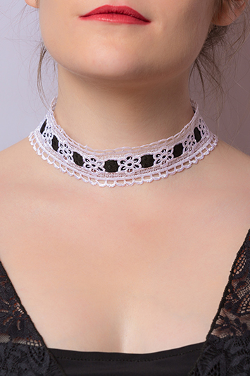 choker noir et blanc made in france