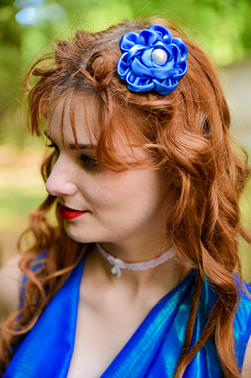 accessoire bleu pour cheveux