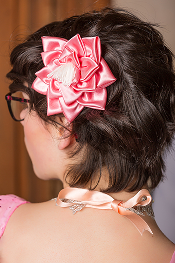 fleur cheveux rose made in france