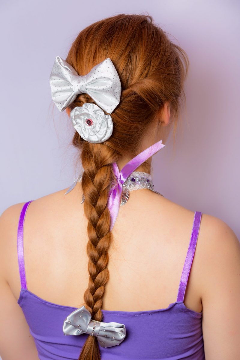 noeud pour cheveux argenté made in france