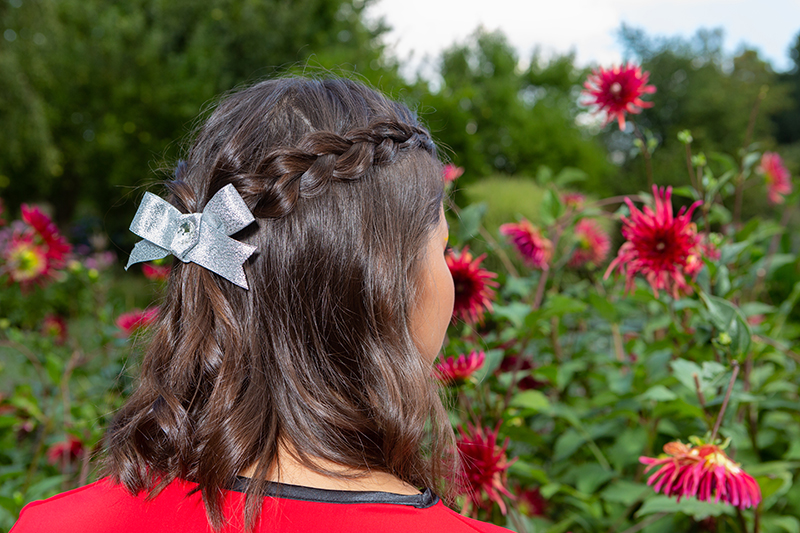 accessoire-cheveux-argente-made-in-france-barrette-fait-main-noel-strass-argent-bijou-de-tete noeud argenté made in france