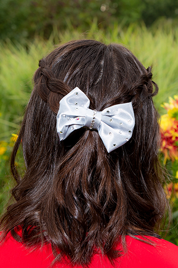 noeud pour cheveux en satin gris made in france