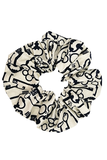 chouchou cheveux made in france fait main coton oeko-tex imprimé clés