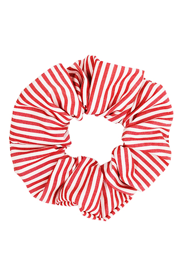 chouchou cheveux rouge rayé made in france