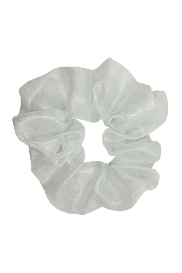 chouchou cheveux made in france mousseline blanche irisée