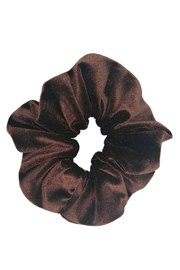 chouchou cheveux made in france fait main velours marron uni