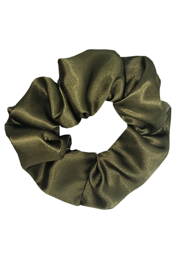 chouchou cheveux made in france fait main satin kaki uni