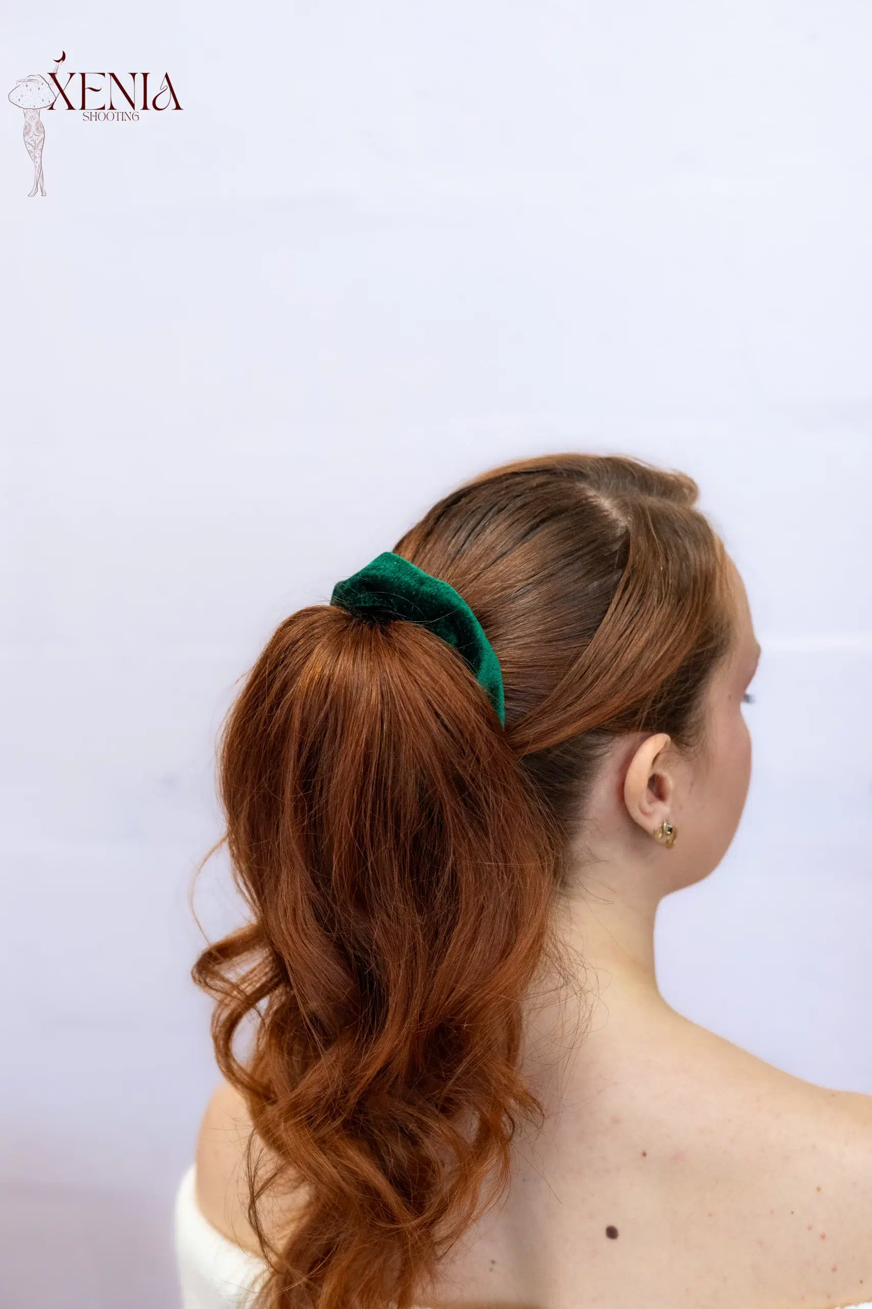 chouchou-cheveux-velours-vert-sapin-made-in-france chouchou cheveux made in france velours vert