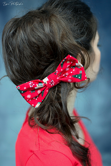 noeud pour cheveux Noël Made in France