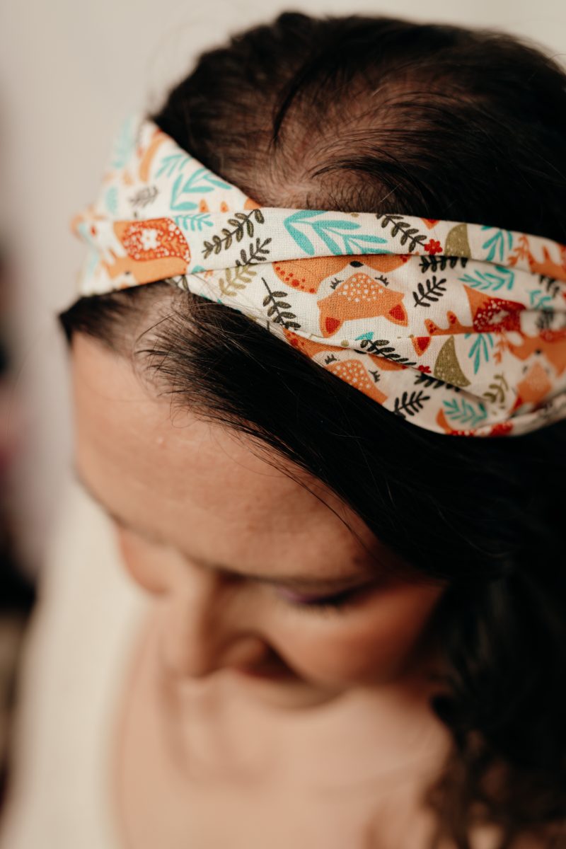 bandeau cheveux made in france imprimé renards