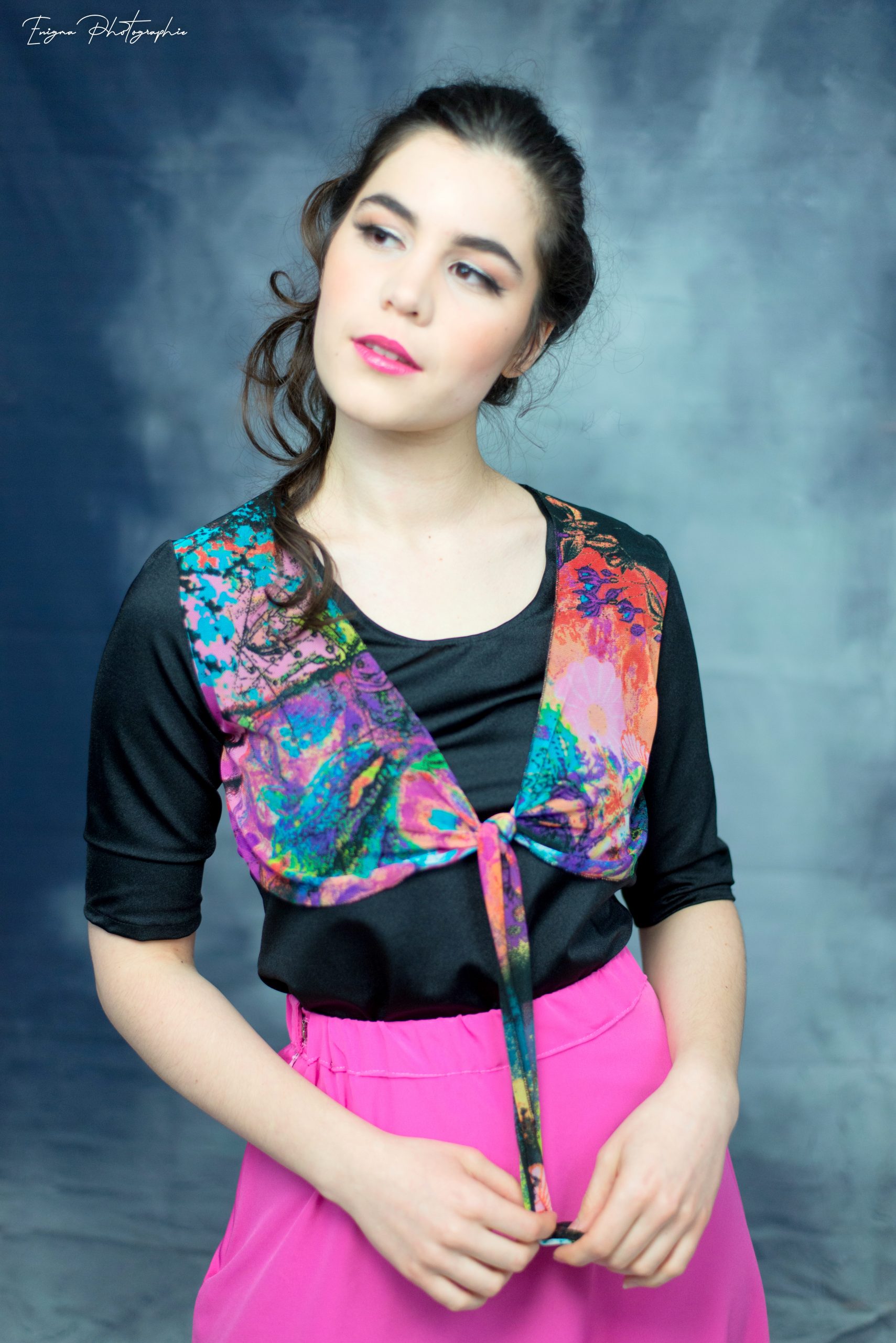 DSC_3149-1 haut femme noir multicolore made in france