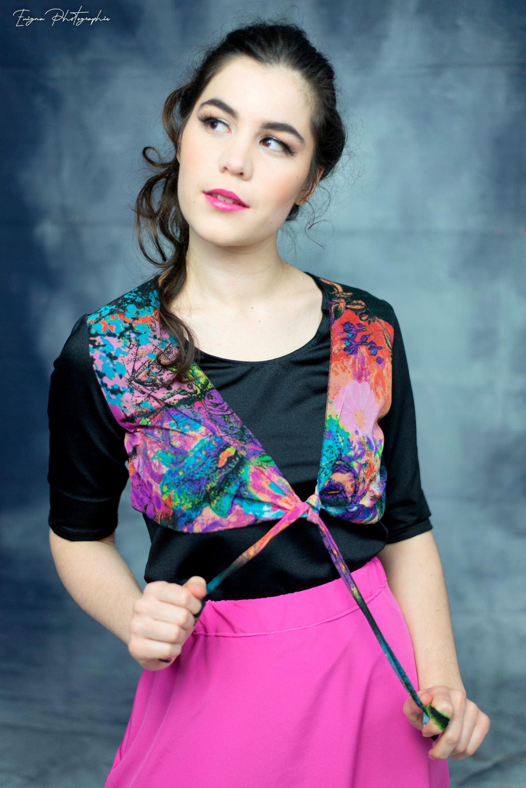 DSC_3153-1 haut femme noir multicolore made in france