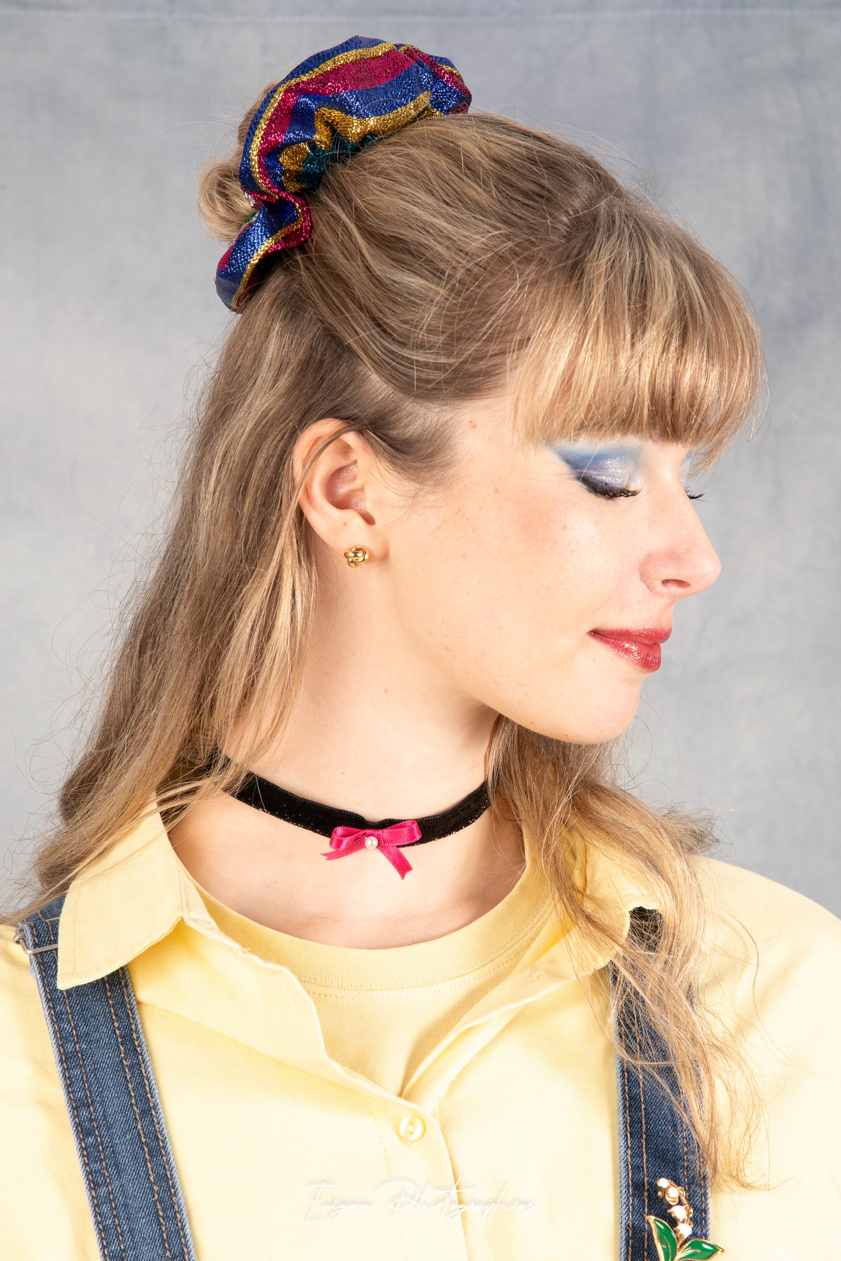 chouchou-cheveux-made-in-france-rayures-multicolores chouchou cheveux fait main made in france brocart rayures multicolores