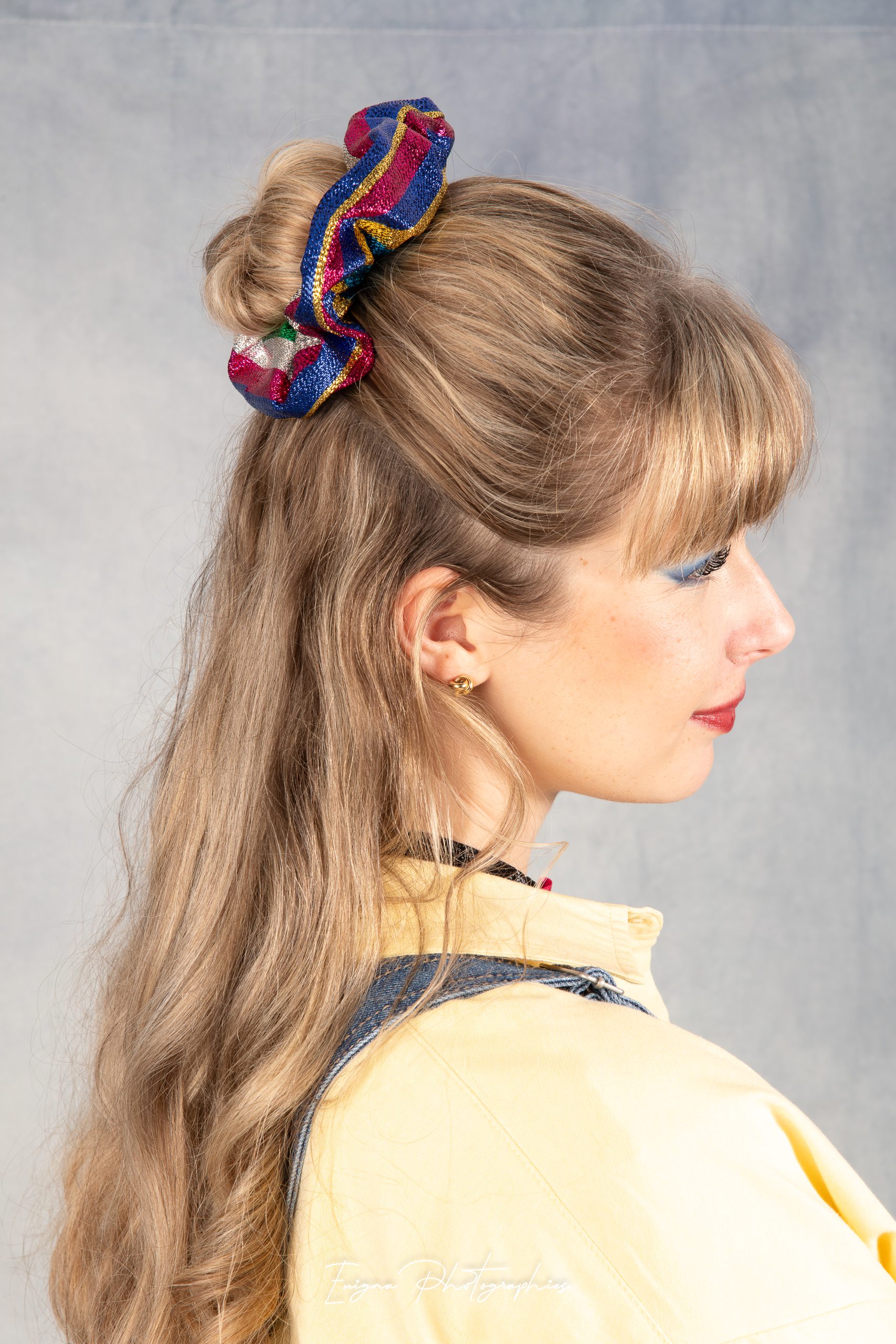 chouchou-cheveux-fait-main-brocart-rayures chouchou cheveux fait main made in france brocart rayures multicolores