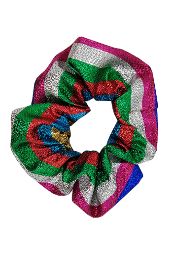 chouchou-cheveux-rayures-multicolore chouchou cheveux made in france fait main brocart multicolore