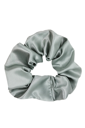 grand chouchou cheveux satin gris perle made in france