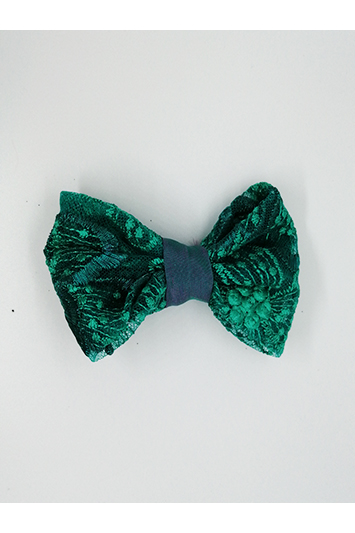 noeud pour cheveux vert émeraude