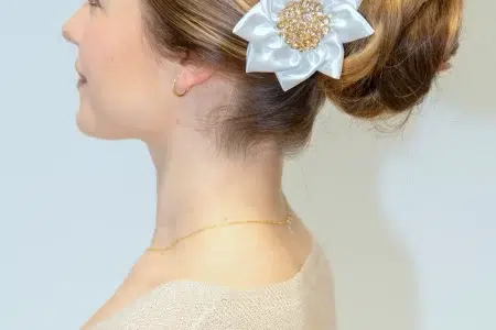 accessoire cheveux fleur edelweiss made in france fait main haute couture brodé