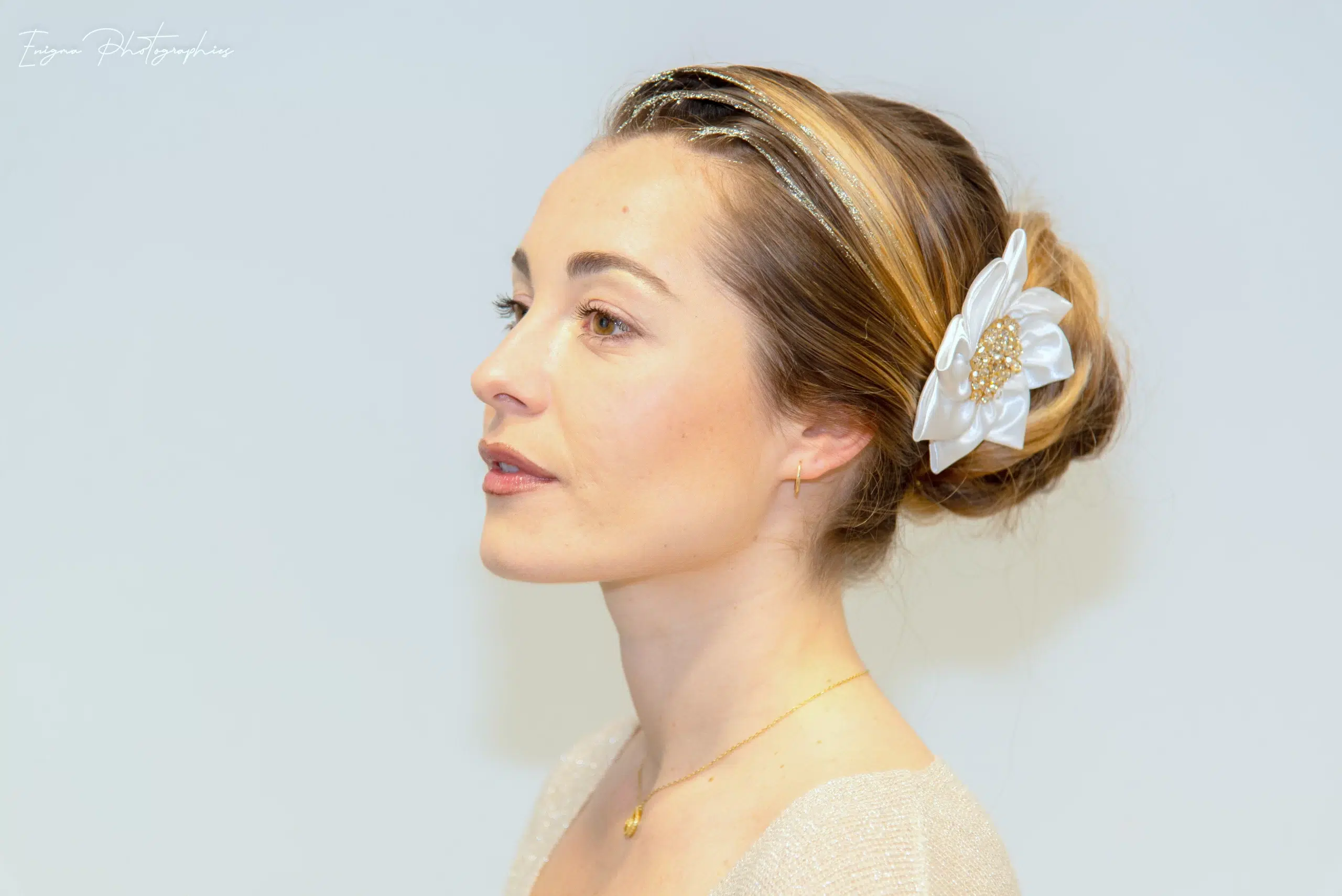 accessoire cheveux fleur edelweiss made in france fait main haute couture brodé