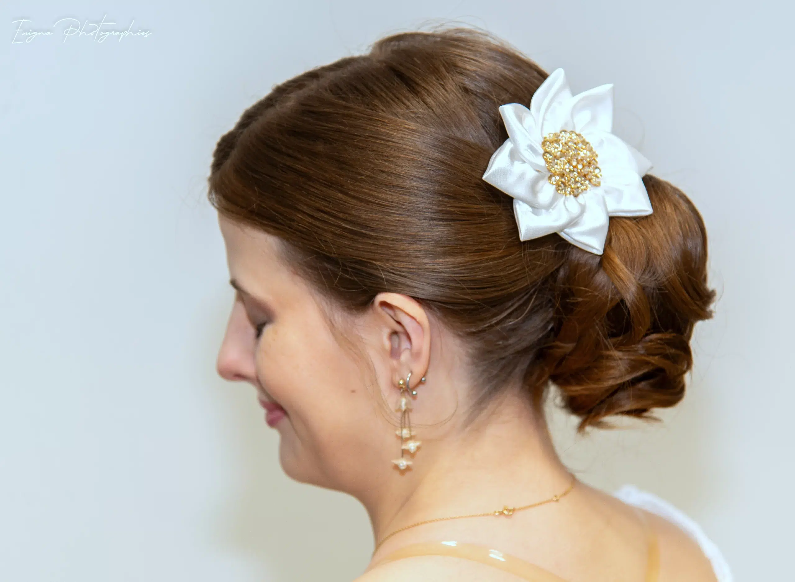 accessoire cheveux fleur edelweiss made in france fait main haute couture brodé