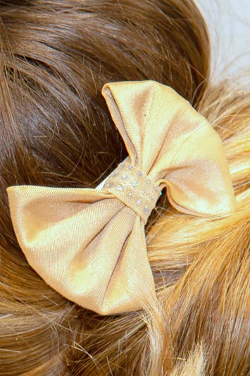 noeud pour cheveux made in france fait main coton beige