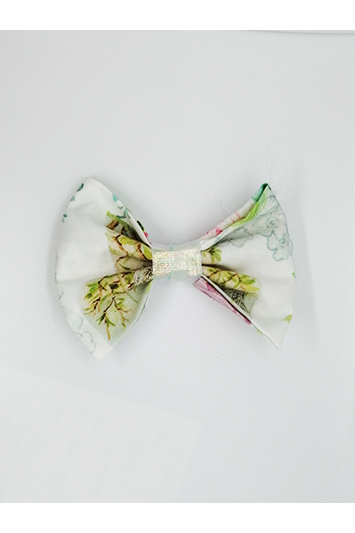 noeud pour cheveux blanc imprimé kawai