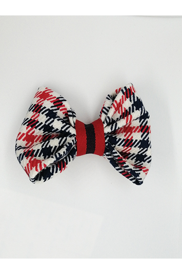 noeud pour cheveux bleu blanc rouge carreaux vintage