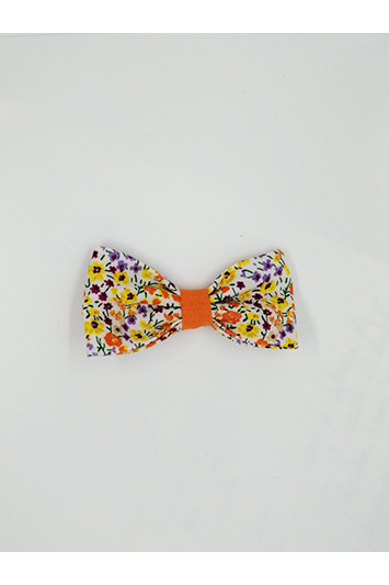 noeud cheveux jaune fleuri made in france